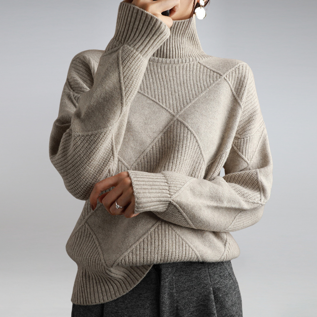 Amalia | Pull à col roulé en cachemire doux