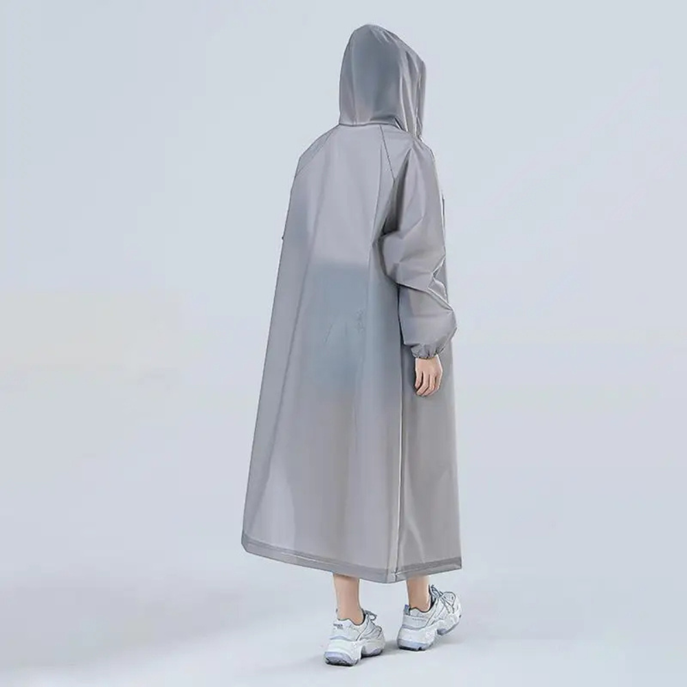 Veste de pluie longue transparente pour femmes avec capuche