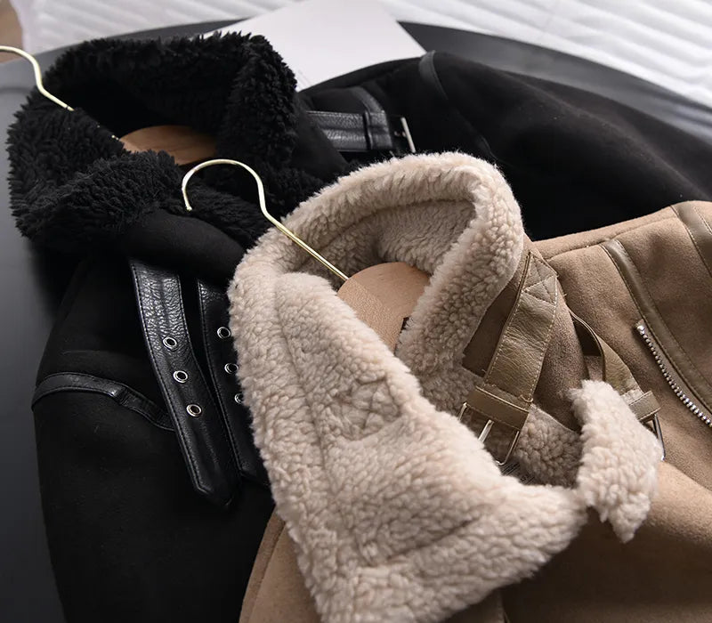 Manteau d'hiver Olivia Suede - Chaud et élégant