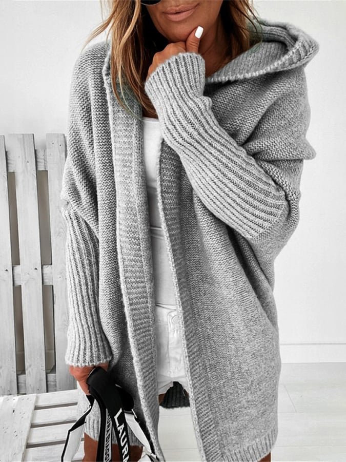 Manteau longueur genou avec capuche pour femme