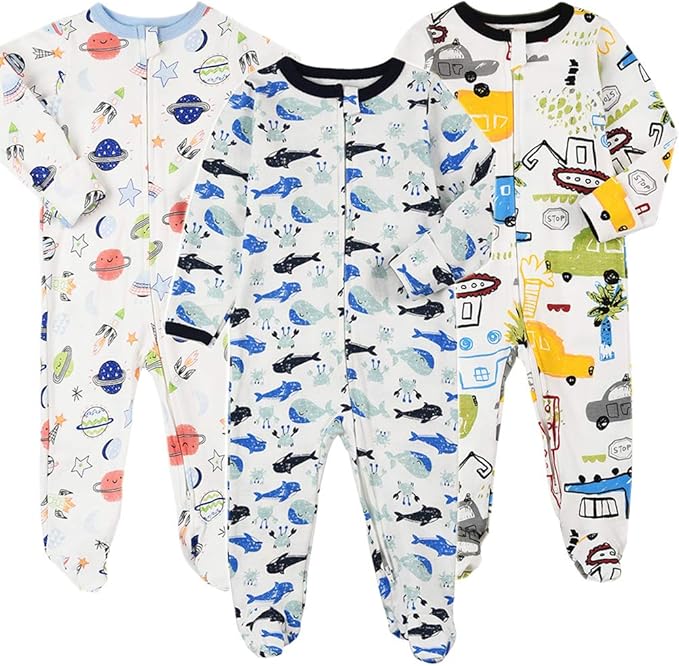Pyjama Bébé avec Pieds et Gants - Ensemble de 3 pour Plus de Chaleur