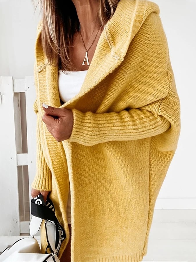Manteau longueur genou avec capuche pour femme