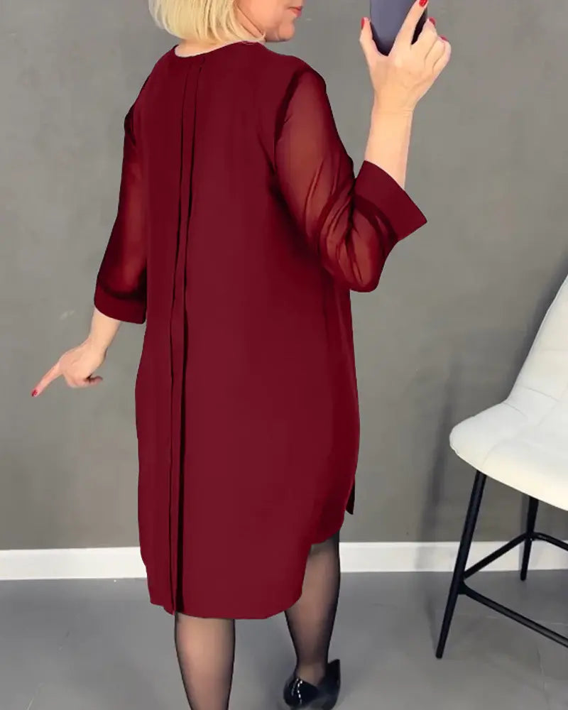 Robe simple à manches mi-longues - Projet Paris - Confort et simplicité - Idéale pour toutes les occasions
