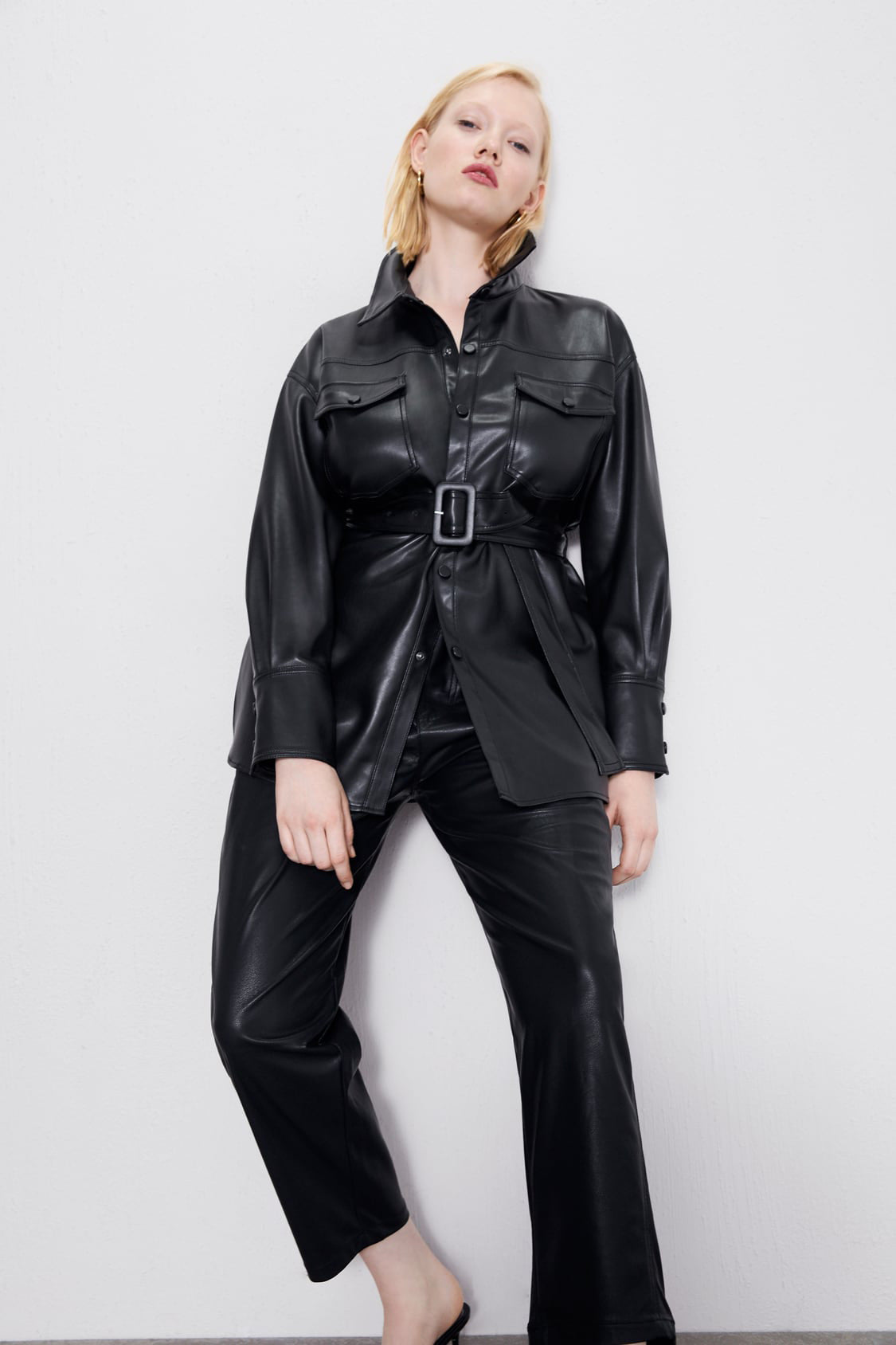 Loren - Trench-coat en cuir pour femme