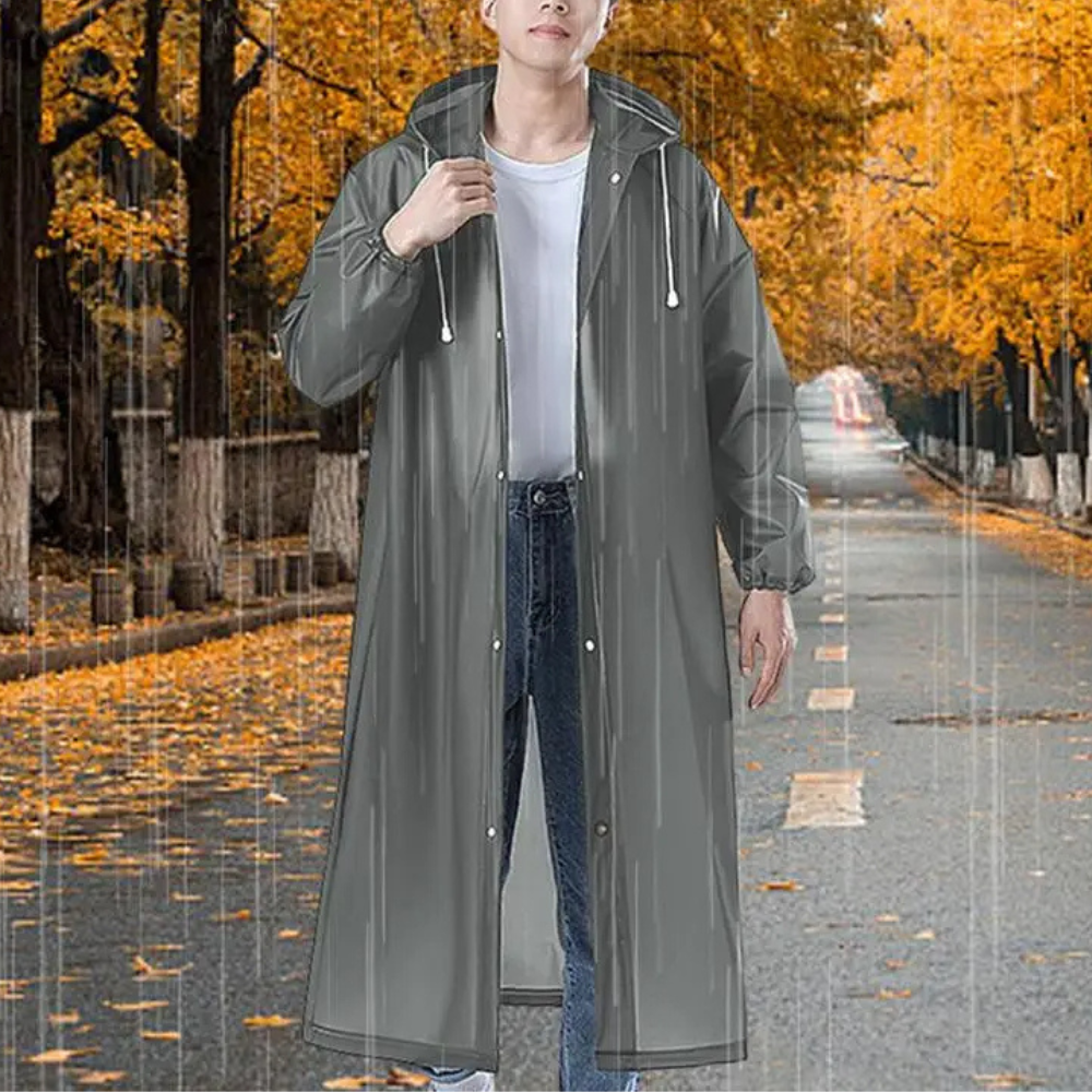 Veste de pluie longue transparente pour femmes avec capuche
