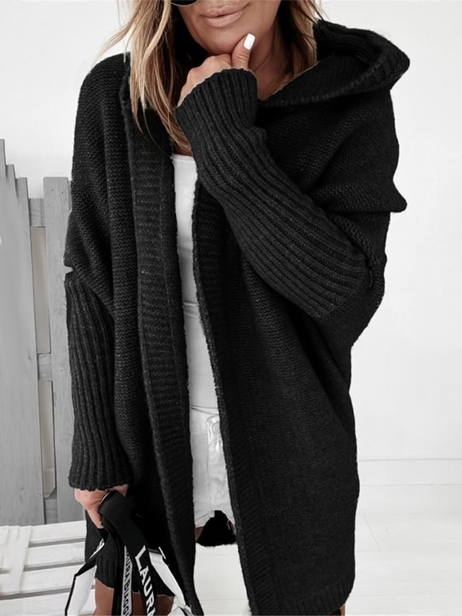 Manteau longueur genou avec capuche pour femme
