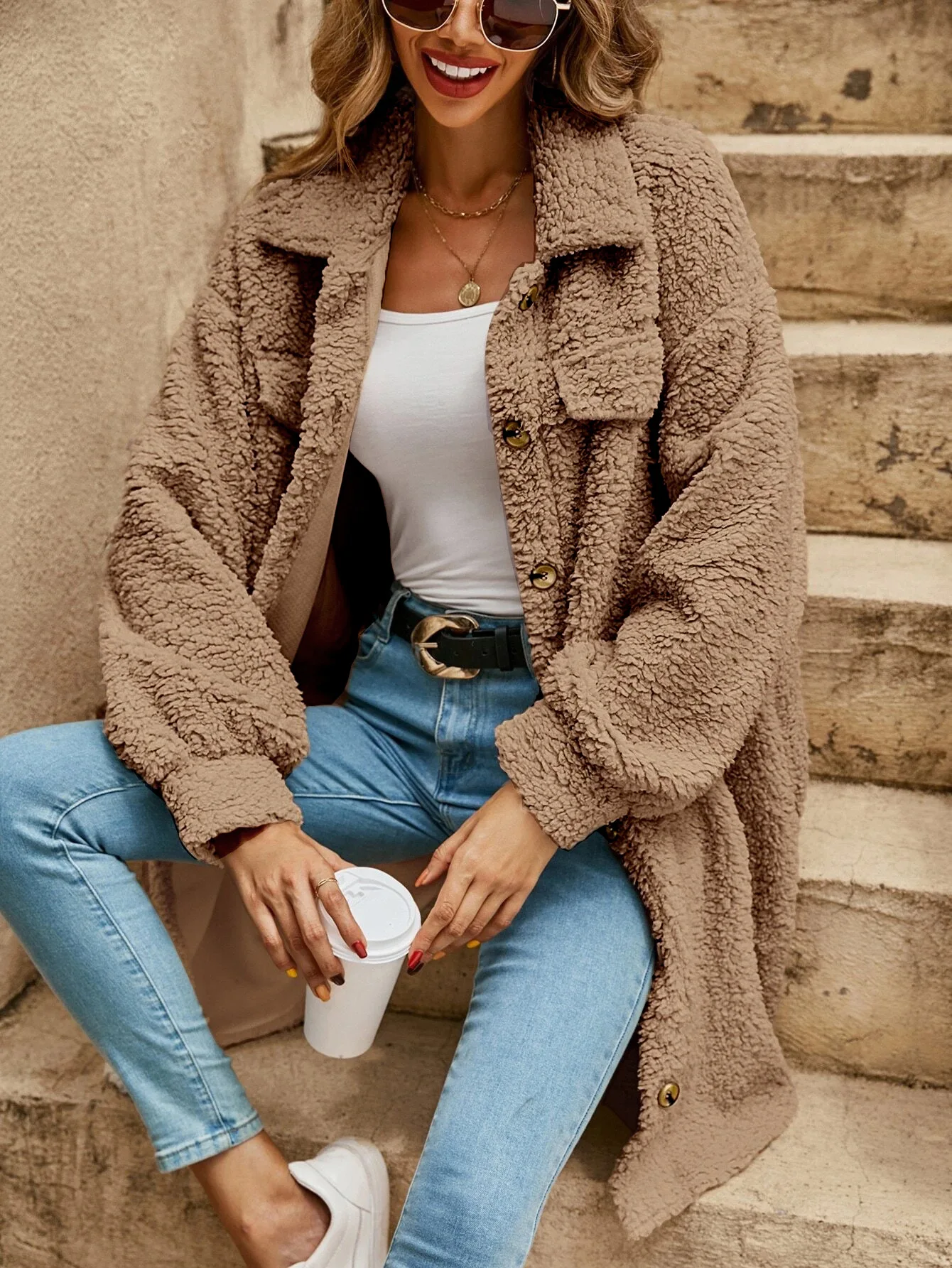 Confortable gilet long pour femmes