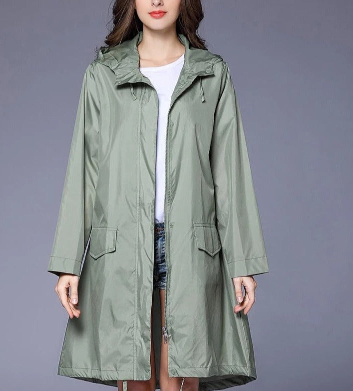 Imperméable coupe-vent avec fermeture à glissière