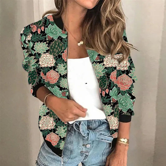 Nathalie - veste bombardier imprimée élégante