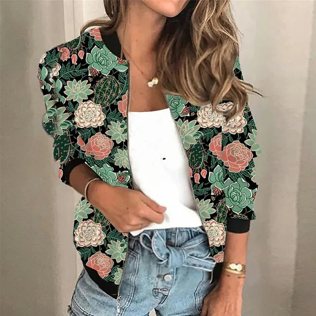 Nathalie - veste bombardier imprimée élégante