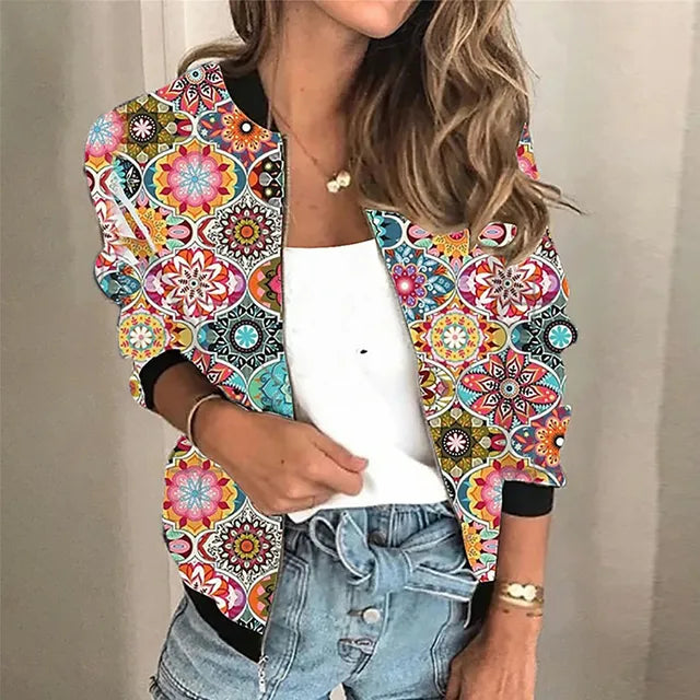 Nathalie - veste bombardier imprimée élégante