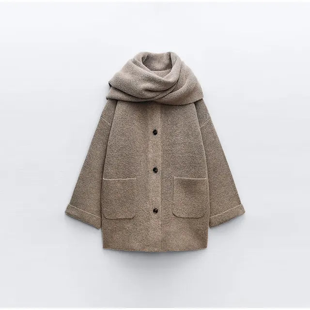 Phoebe – Veste ample en tricot avec écharpe