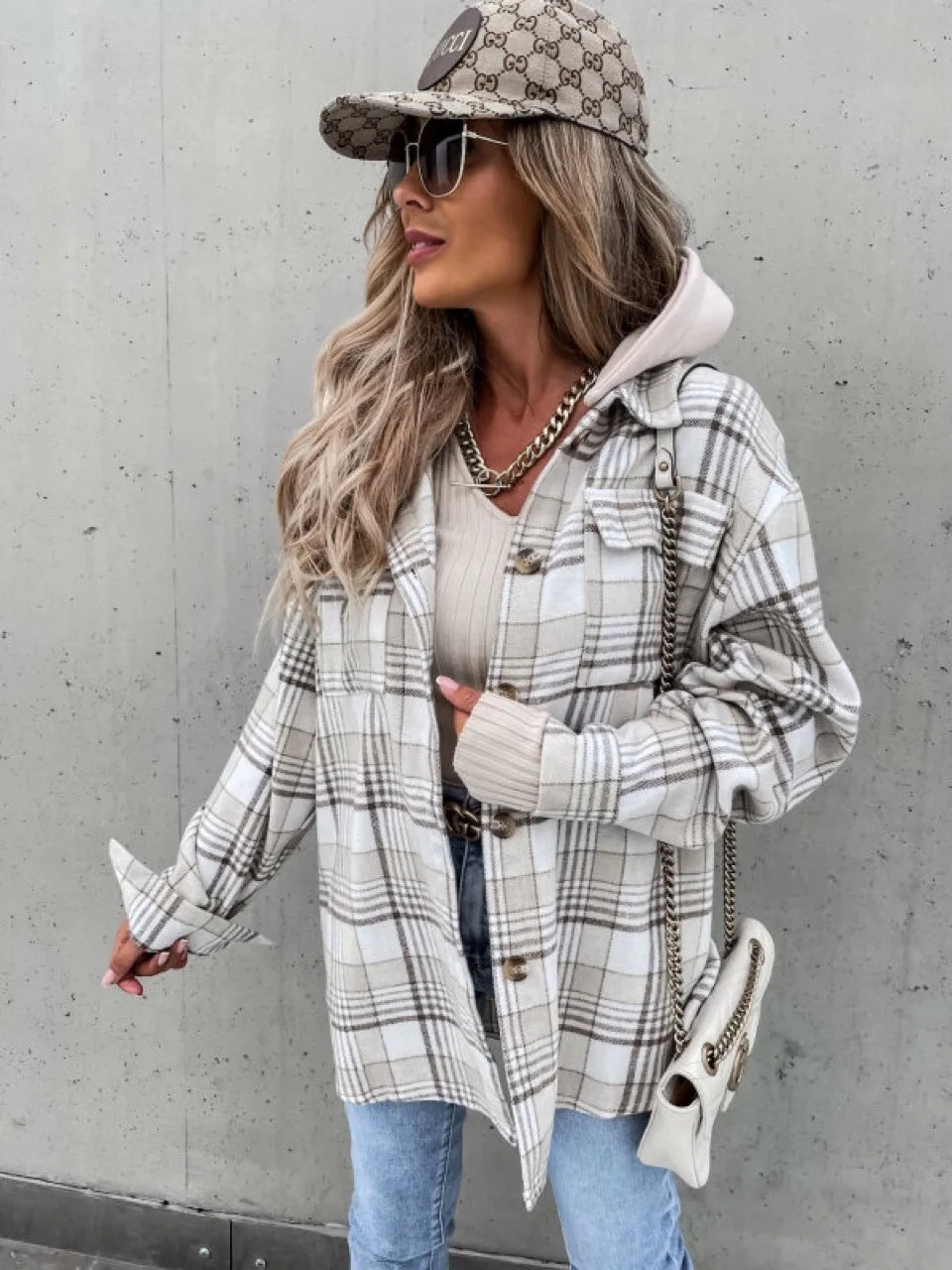 Jeri - Veste à capuche à carreaux