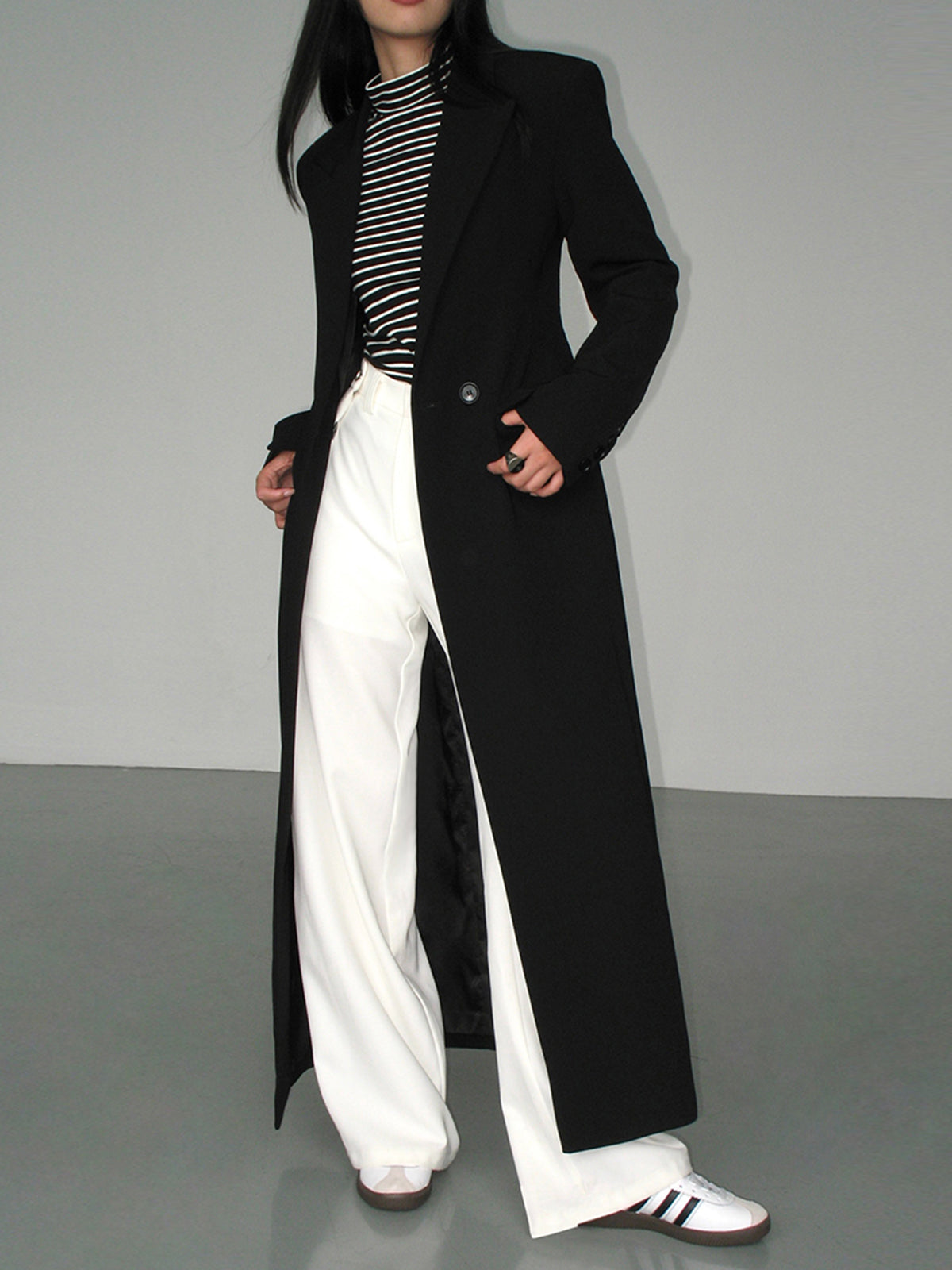 Trench-coat à manches longues pour femmes