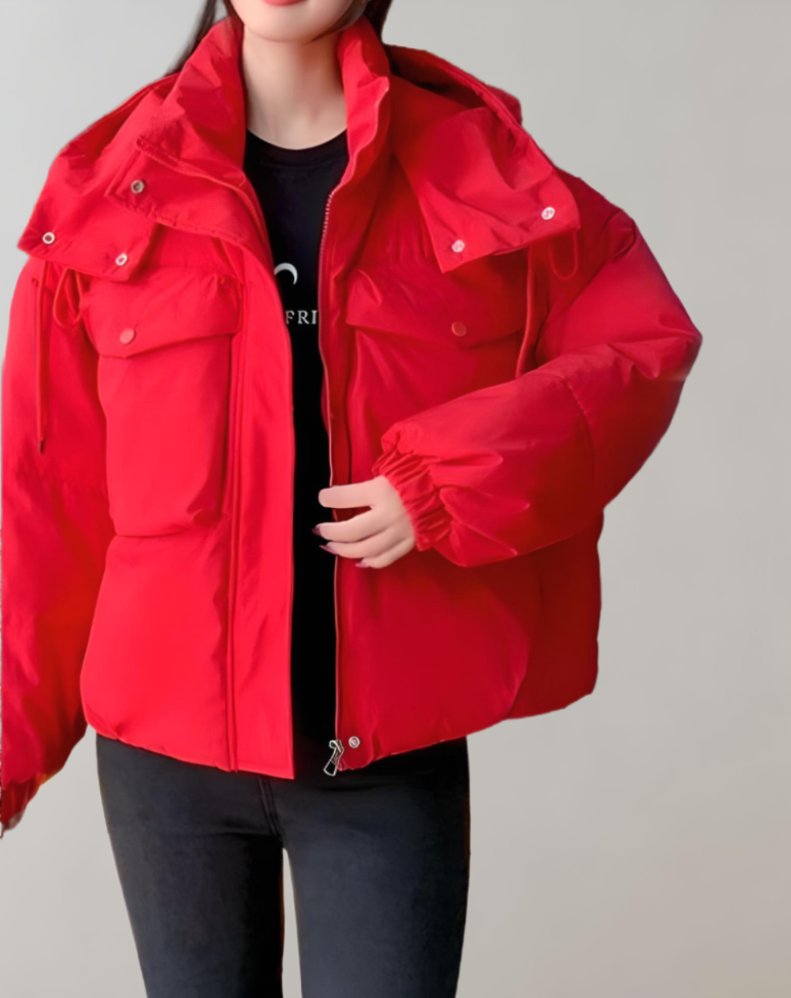 Olivia - Manteau d'hiver chaud et matelassé avec capuche, poches et fermeture éclair