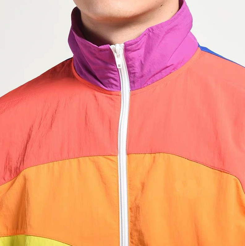 Remy | Coupe-Vent Rétro Coloré Homme avec Fermeture Éclair