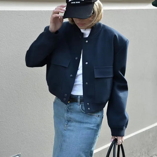 Evelyn - Blouson bombardier court décontracté