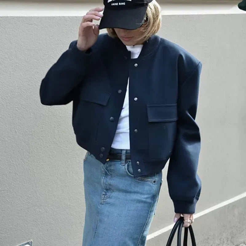 Evelyn - Blouson bombardier court décontracté