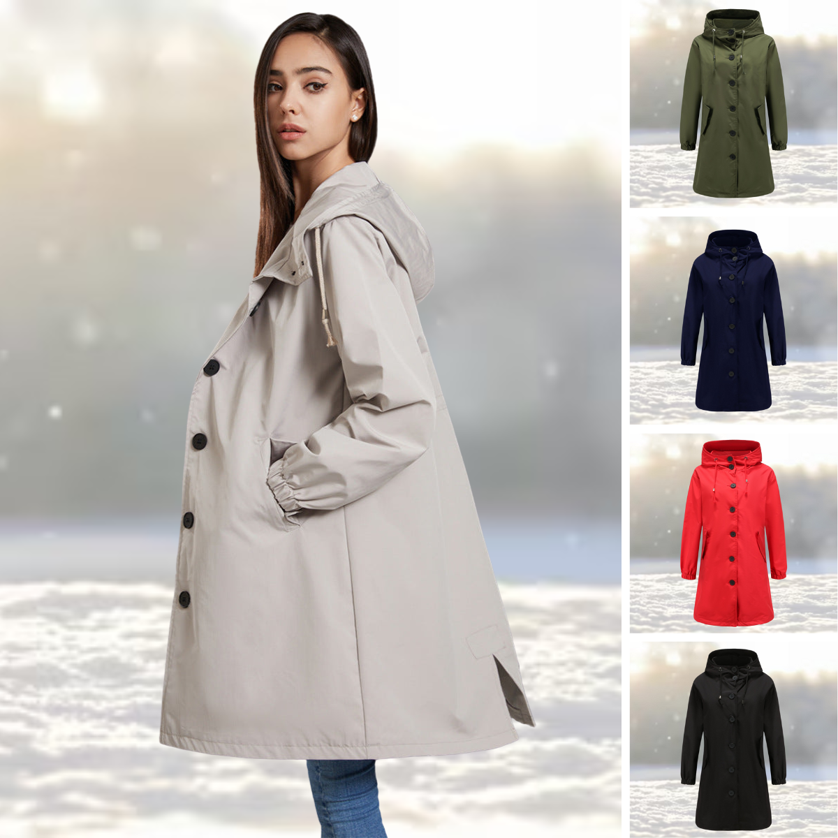 Mitzie - Trench-coat à capuche