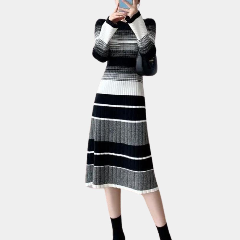 Robe rayée décontractée et élégante pour femmes - Chic et polyvalente - Projet Paris