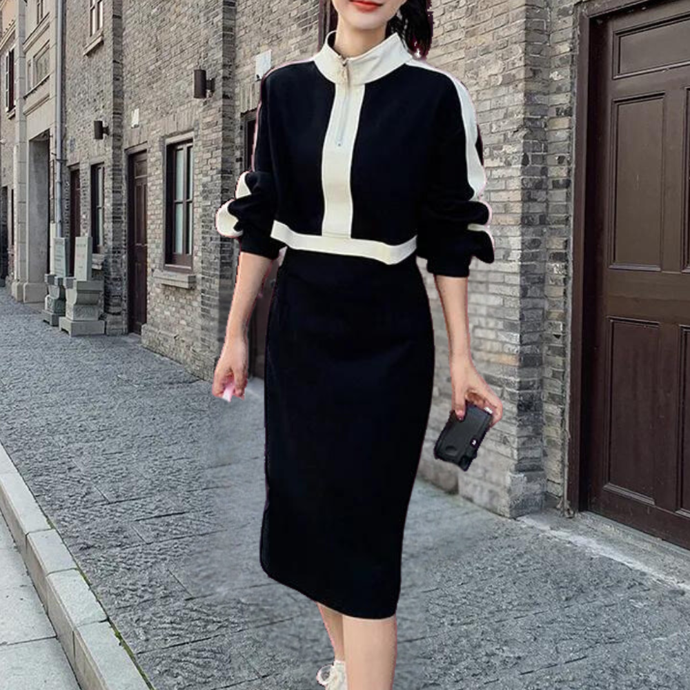Robe midi ajustée et tendance pour femmes - Slim fit - Projet Paris - Silhouette affinée