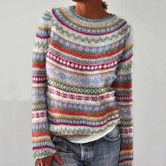 Odile - Pull à motif géométrique