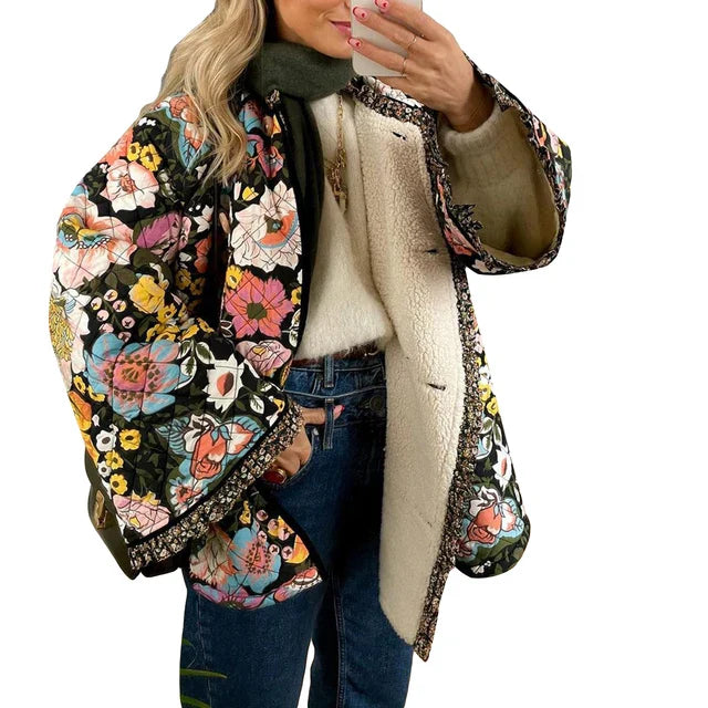 Ange - Manteau d'été léger à imprimé floral