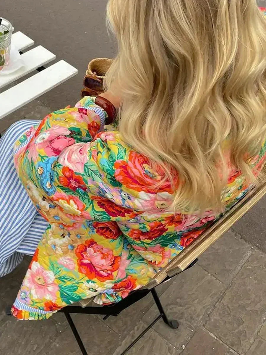 Ange - Manteau d'été léger à imprimé floral