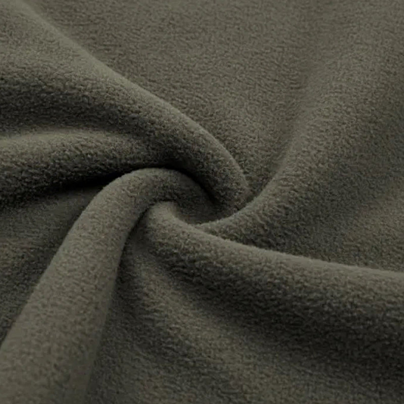 Mireno | Pull Homme en Fleece Vert à Col Double