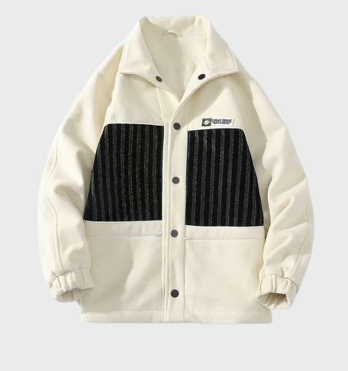 Jasper - Veste polaire chaude bicolore avec poches et fermeture boutonnée