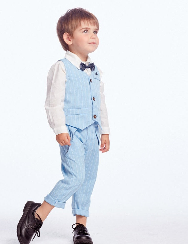 Ensemble 3 pièces pour Garçons - Chemise et Gilet pour Fête et Mariage