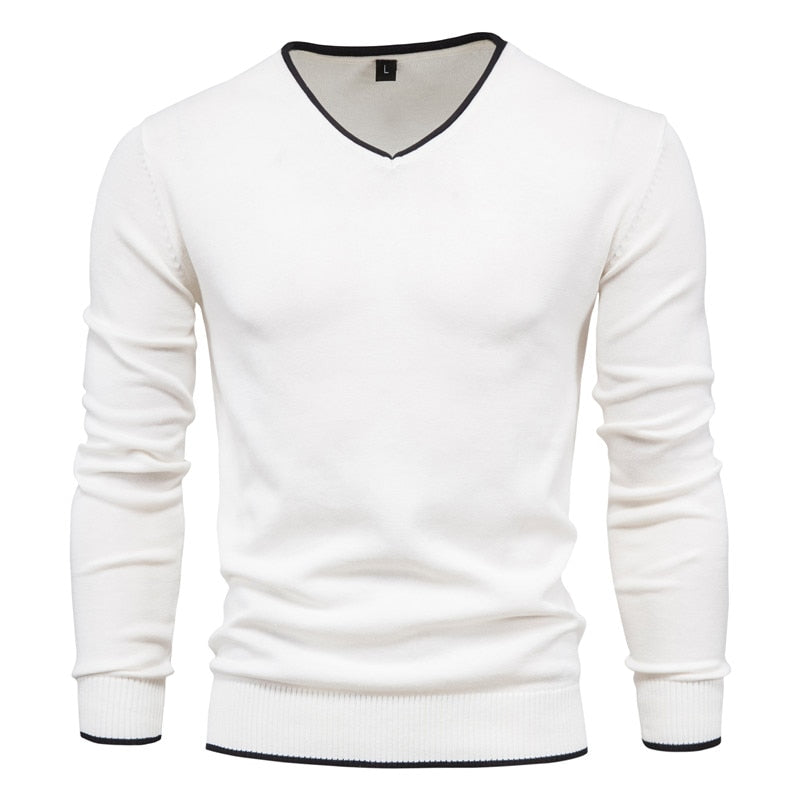 Pull Matthias - Pull coupe slim avec col en V classique
