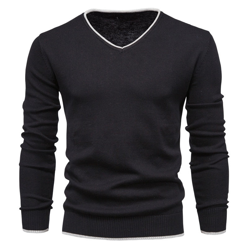 Pull Matthias - Pull coupe slim avec col en V classique