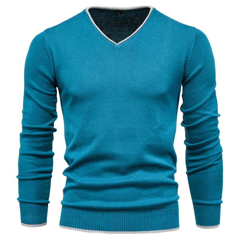 Pull Matthias - Pull coupe slim avec col en V classique