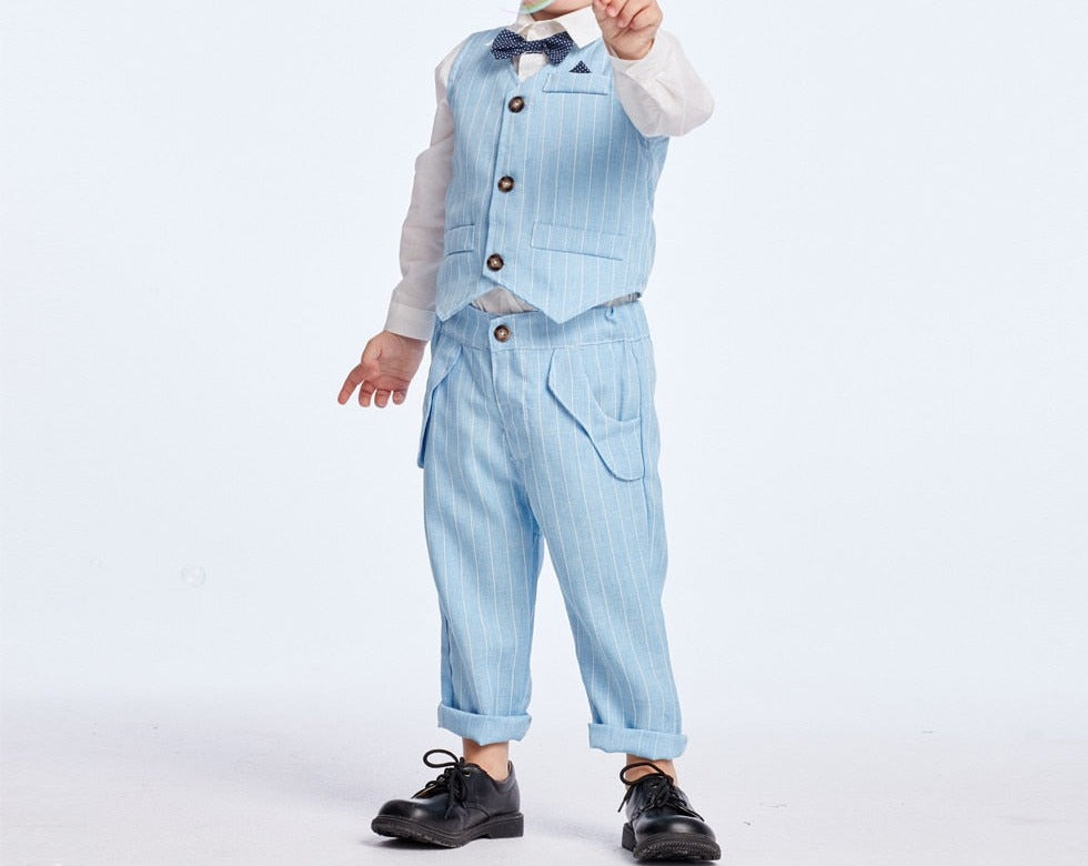 Ensemble 3 pièces pour Garçons - Chemise et Gilet pour Fête et Mariage