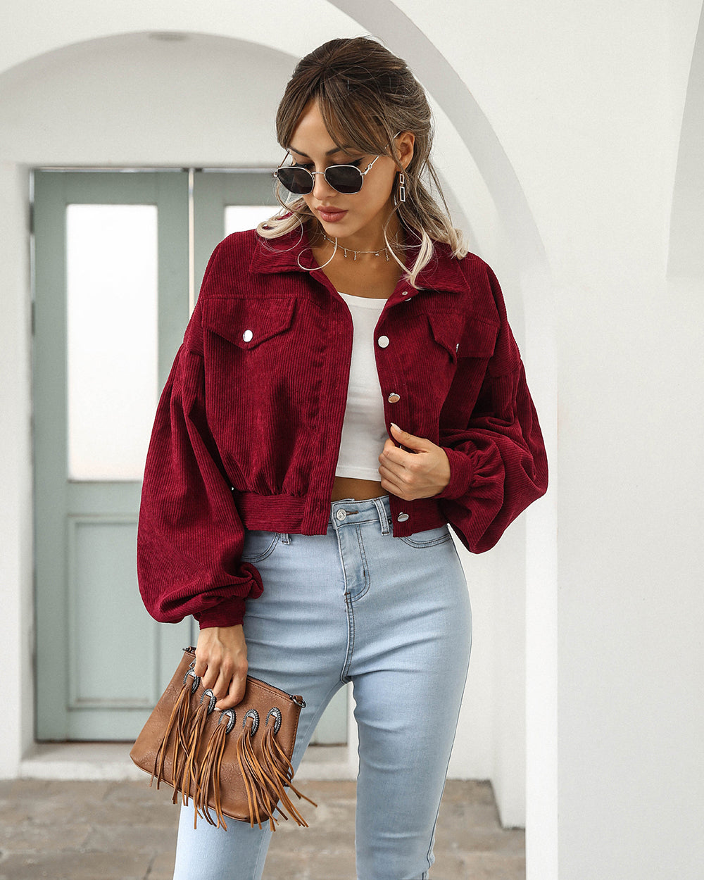 Veste en velours pour femme