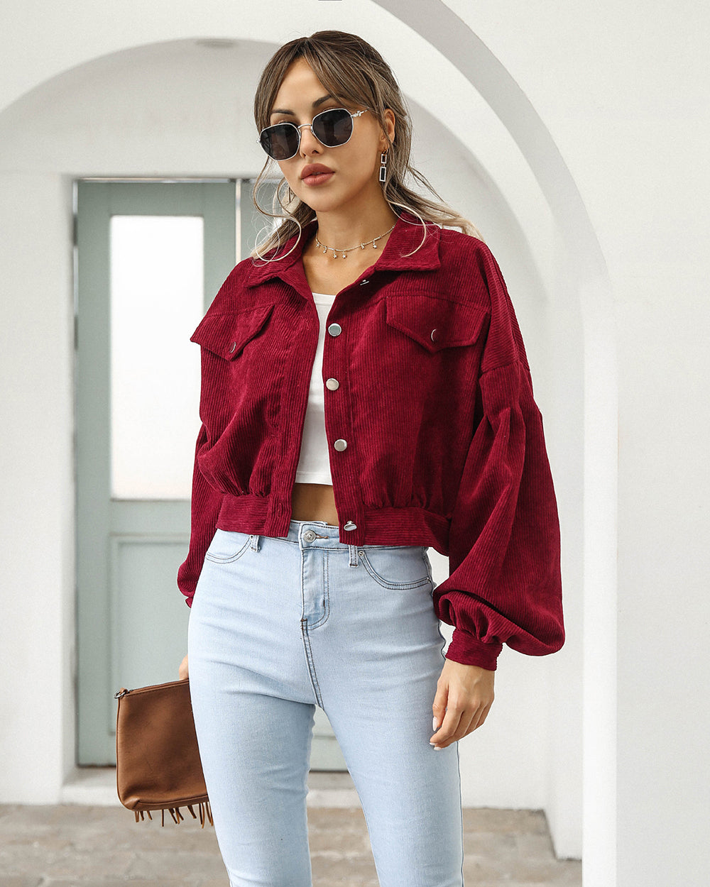 Veste en velours pour femme