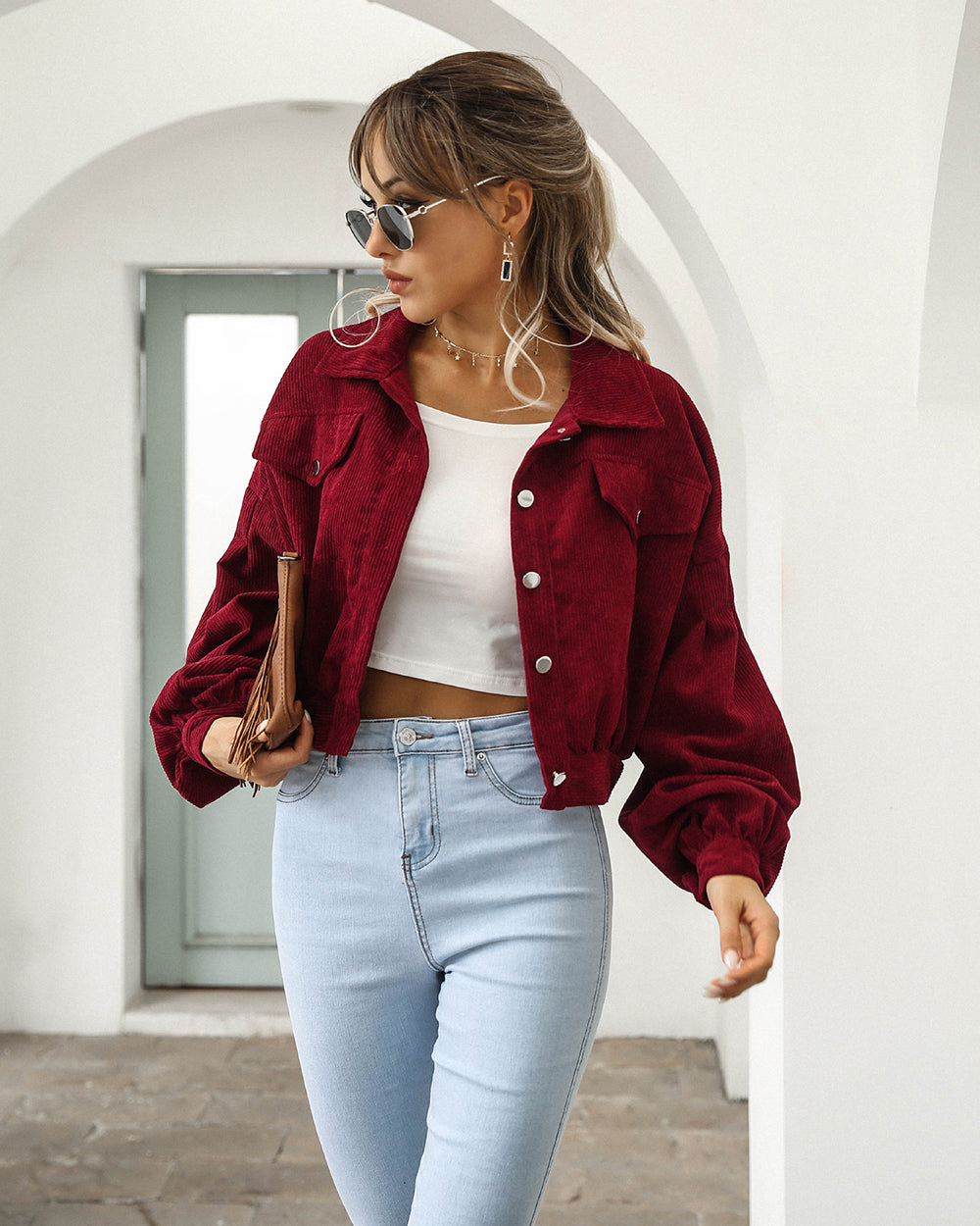 Veste en velours pour femme