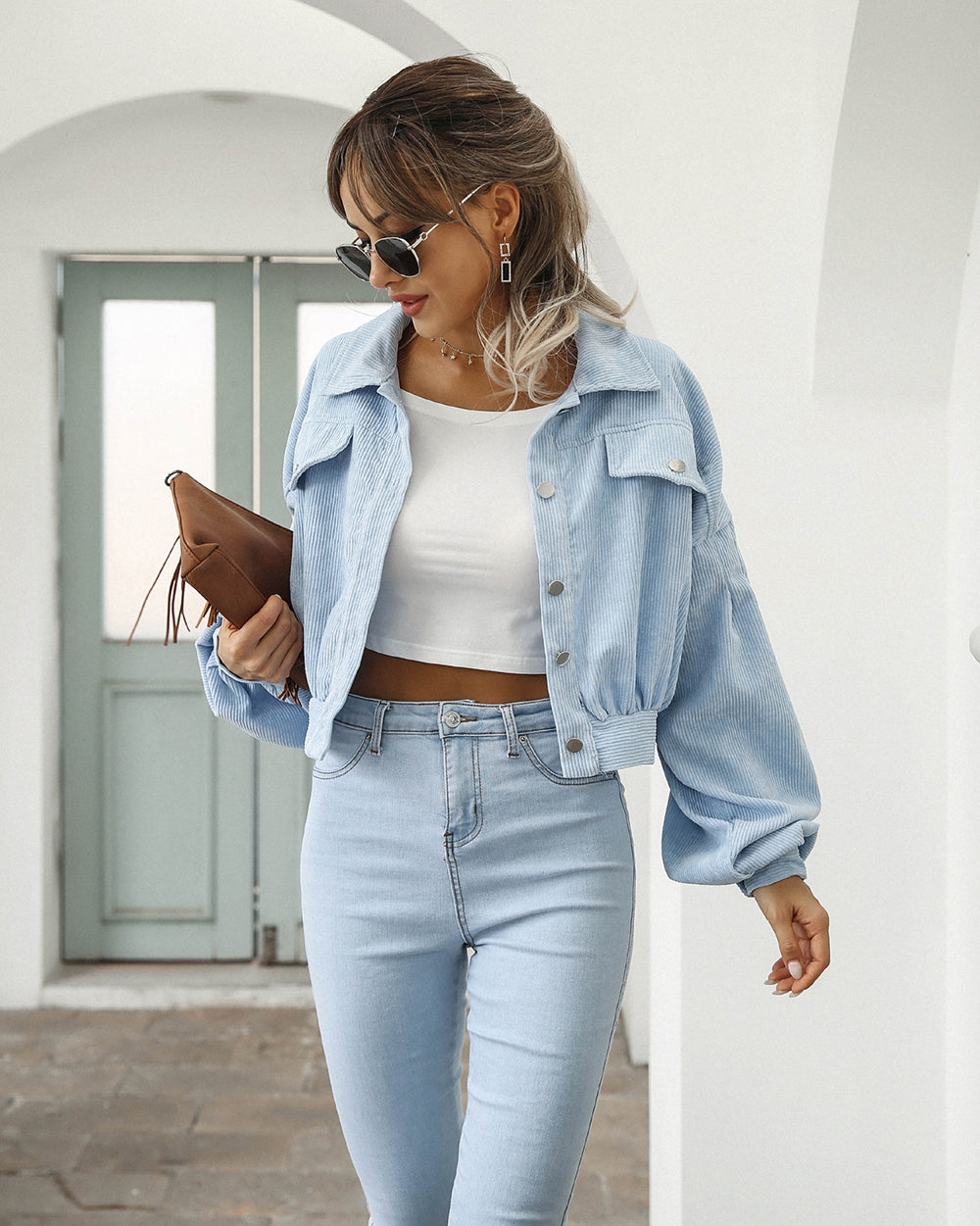 Veste en velours pour femme