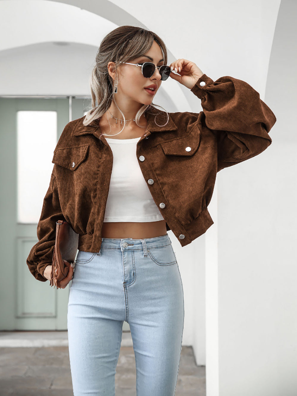 Veste en velours pour femme