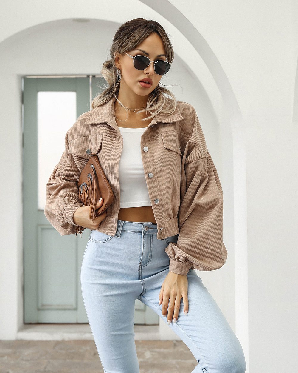 Veste en velours pour femme