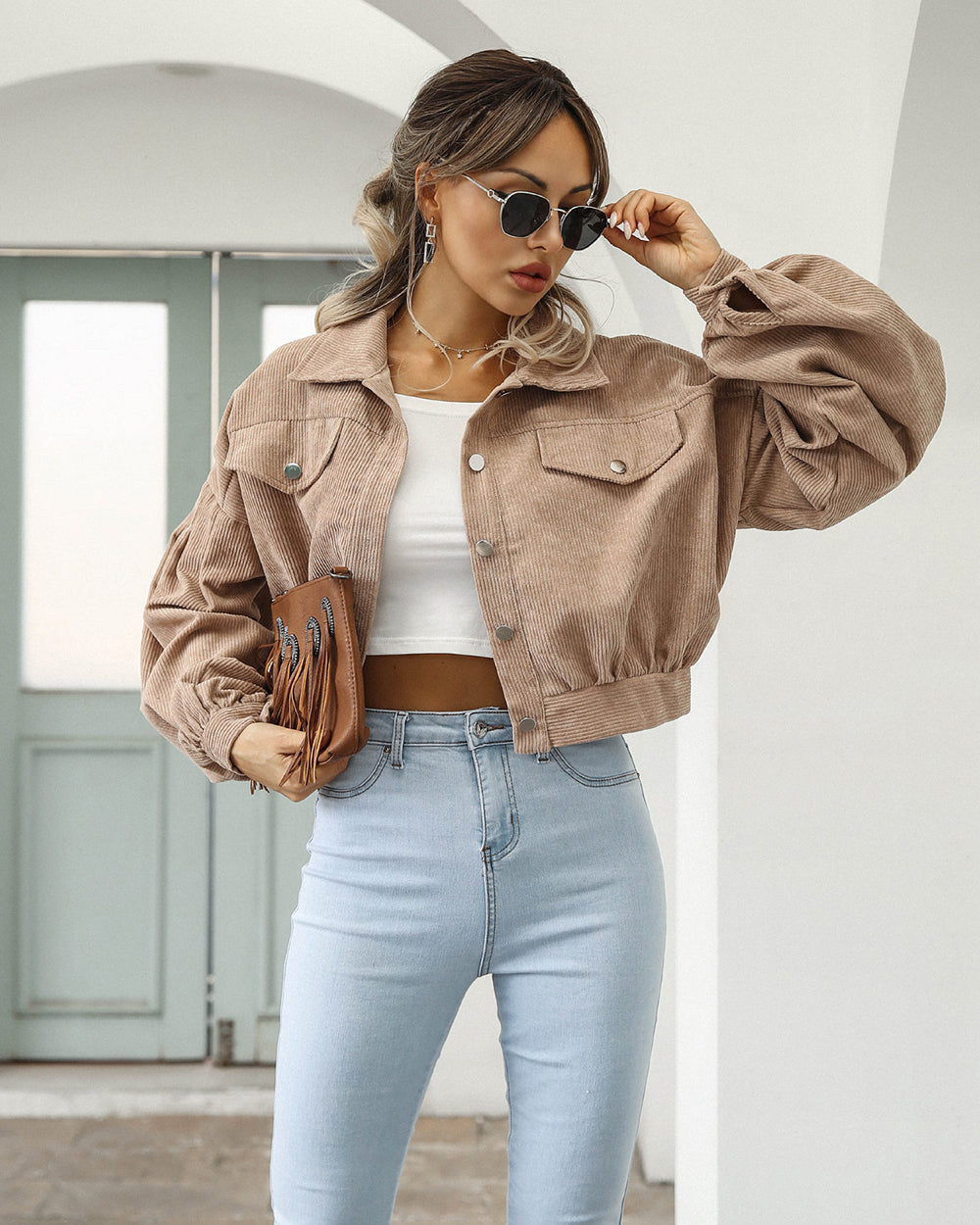 Veste en velours pour femme