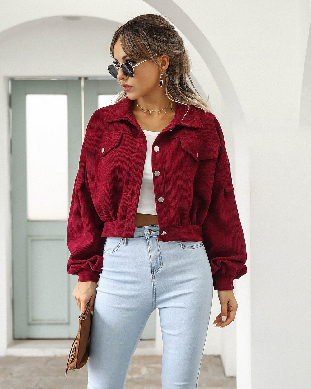 Veste en velours pour femme