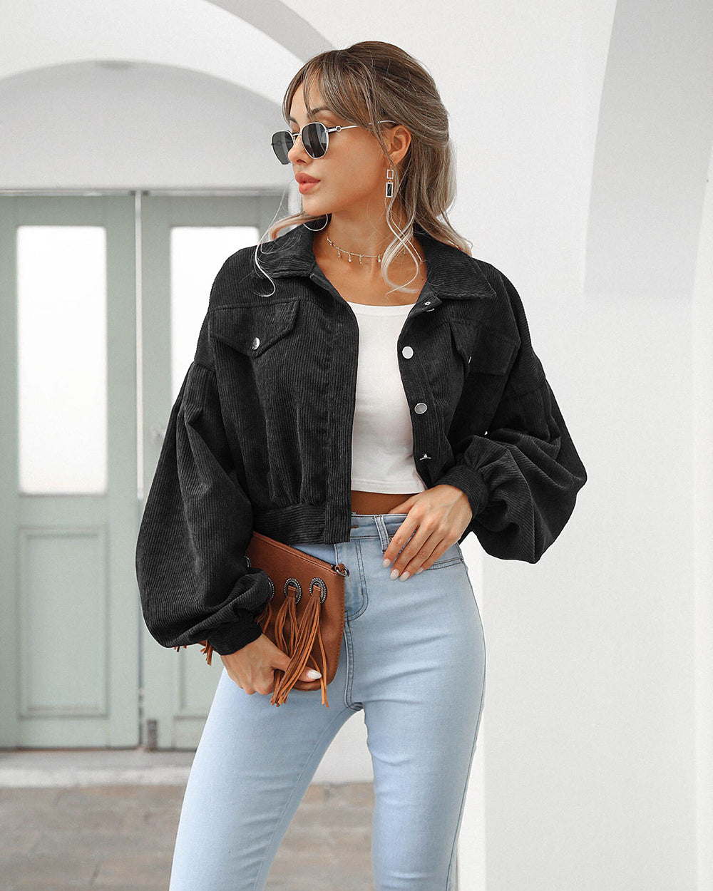 Veste en velours pour femme