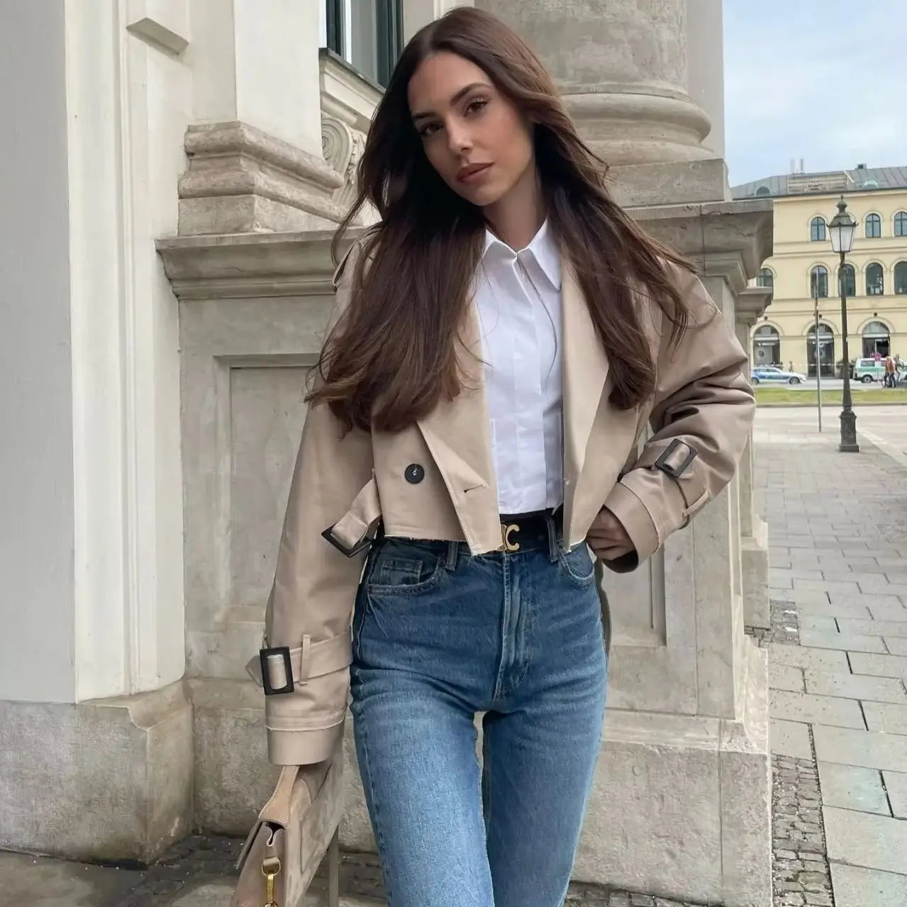 Ari - trench-coat décontracté court chic