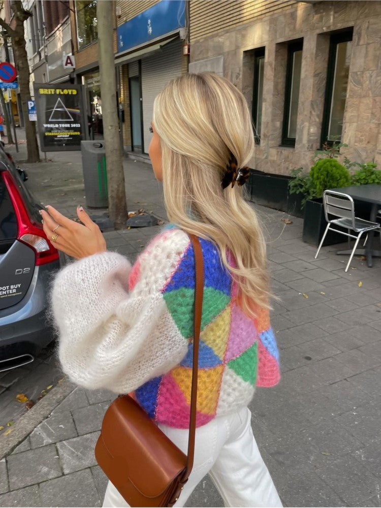 Sophie - Cardigan en patchwork coloré pour femmes