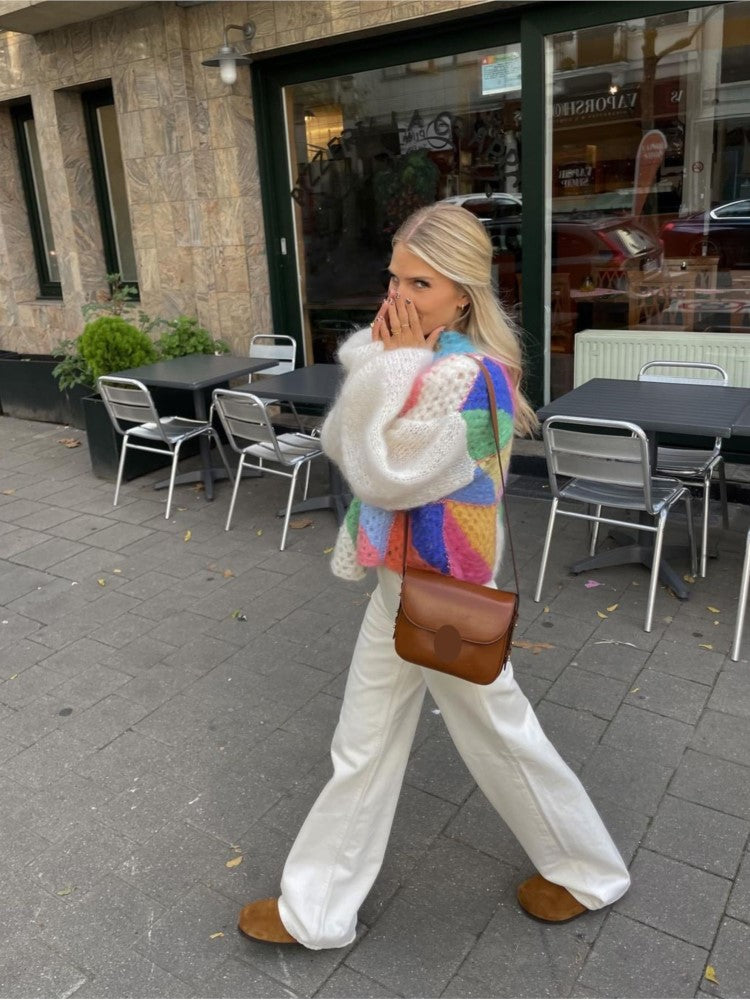 Sophie - Cardigan en patchwork coloré pour femmes