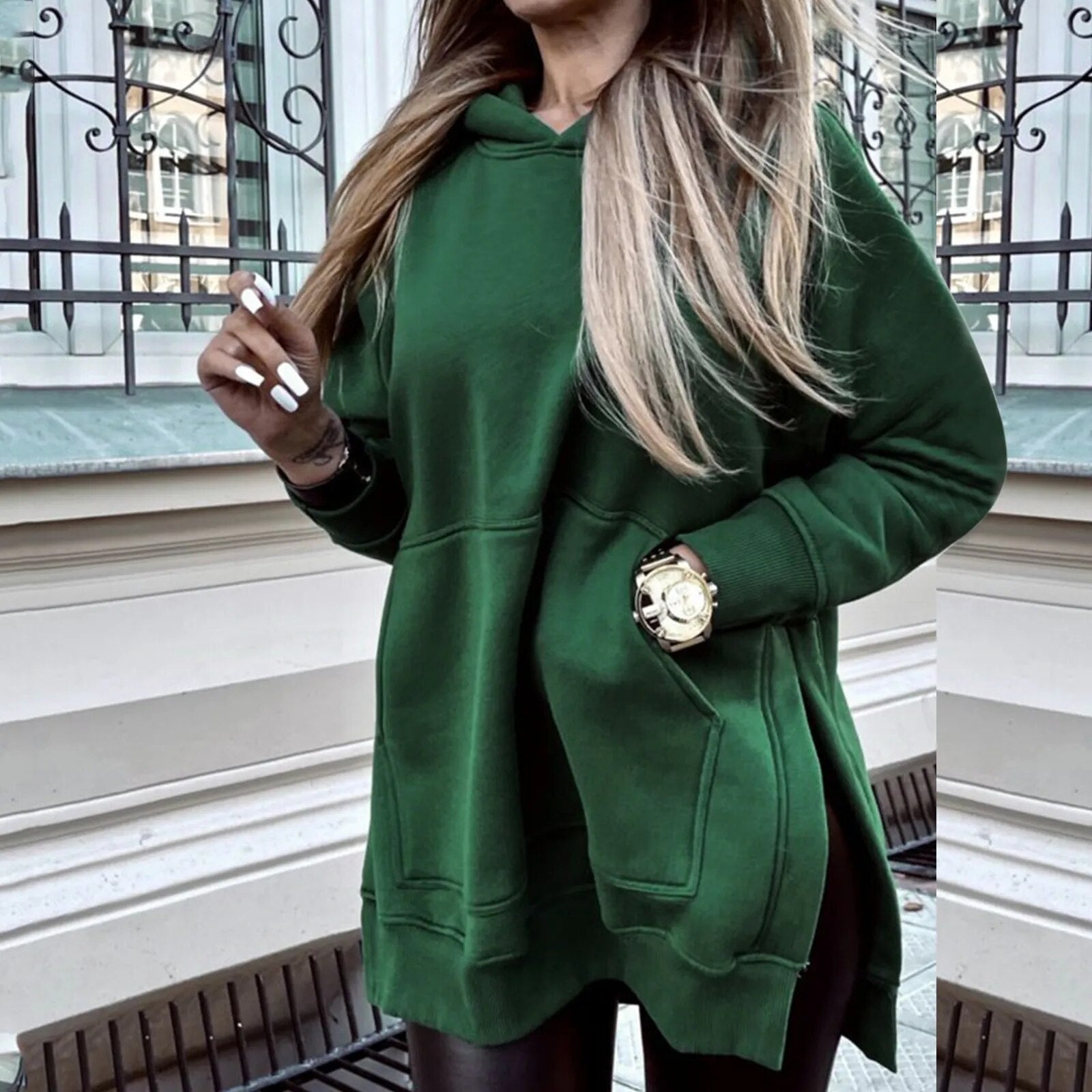 Nicole - veste élégante avec capuche et fente