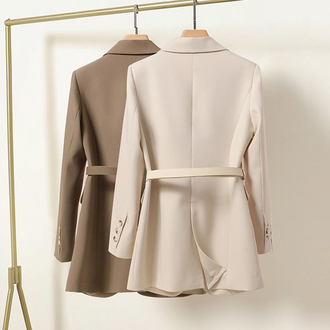 Lisanna – Blazer élégante longue avec ceinture pour femmes
