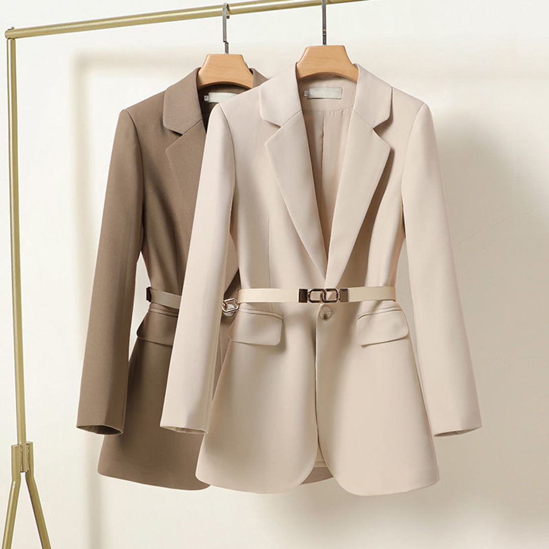 Lisanna – Blazer élégante longue avec ceinture pour femmes